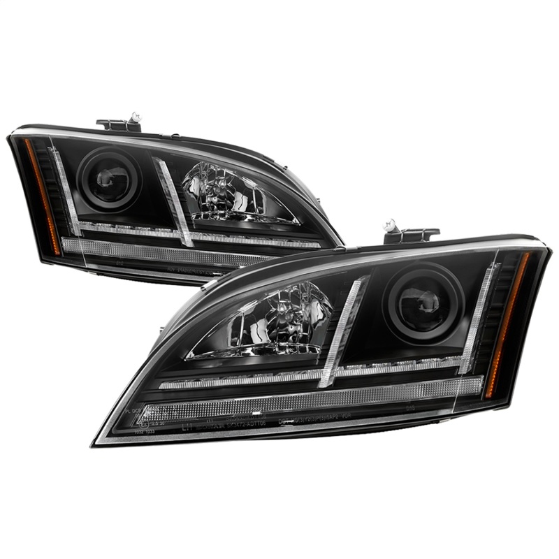 Audi TT Headlights - SPYDER - HID Xenon Projector + Sequential Turn Signal - Black - `08-`15