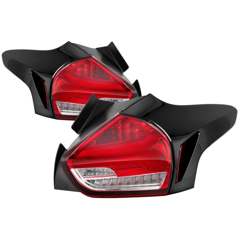 Ford Focus Tail Lights - SPYDER - LED, Sequential/Indicator/Reverse - Red Clear - `15-`17 Ford Focus Tail Lights - SPYDER - LED, Sequential/Indicator/Reverse - Red Clear - `15-`17