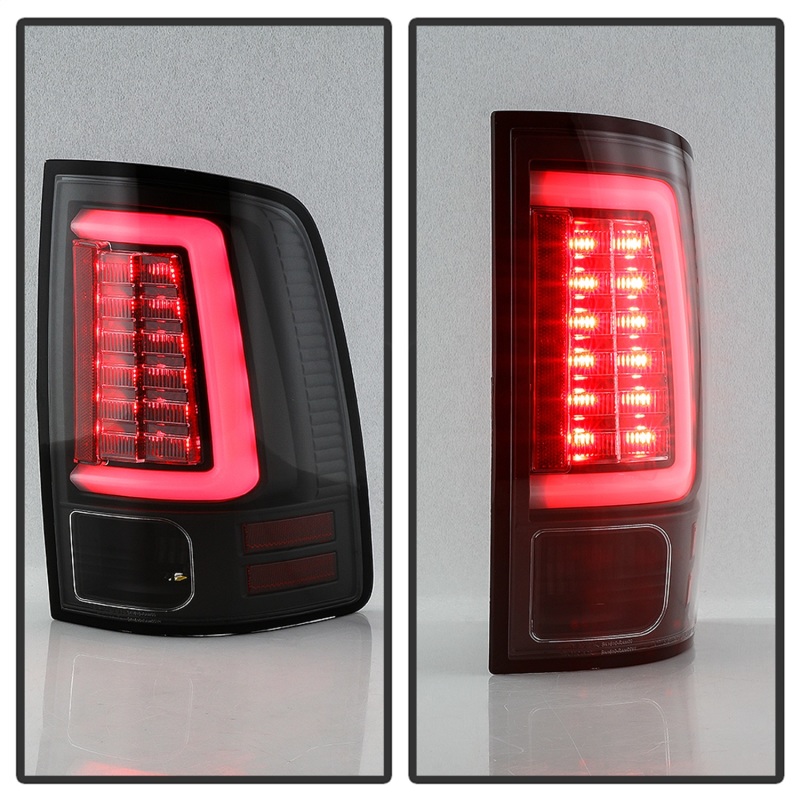 Dodge Ram LED Tail Lights - SPYDER - Version 2; Incandescent Model Only - Black - `09-`18
