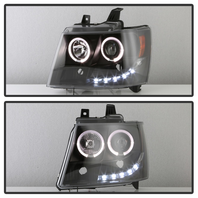 Chevrolet Suburban 1500 Headlights - SPYDER - Projector LED Halo - Black - `07-`14