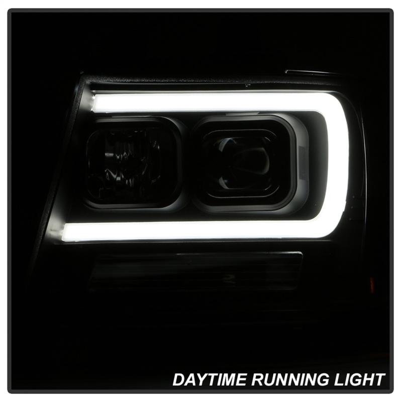 Chevrolet Tahoe Headlights - SPYDER - Version 2, Light Bar DRL - Black - `07-`14