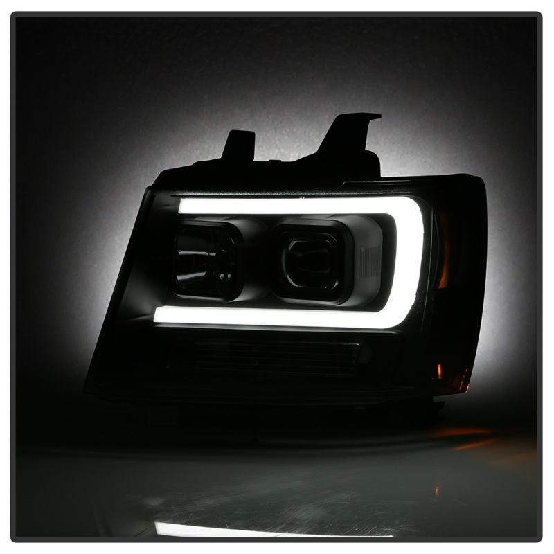 Chevrolet Tahoe Headlights - SPYDER - Version 2, Light Bar DRL - Black - `07-`14