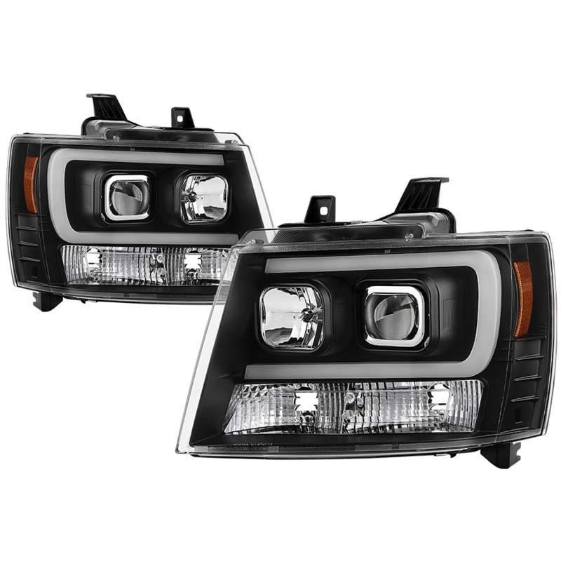 Chevrolet Tahoe Headlights - SPYDER - Version 2 Projector with Switch Back Turn Signal Light Bar - Black - `07-`14 Chevrolet Tahoe Headlights - SPYDER - Version 2 Projector with Switch Back Turn Signal Light Bar - Black - `07-`14