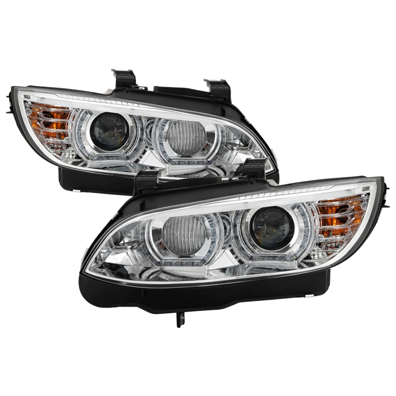 BMW 3 Series Headlights - SPYDER - Projector Headlights, High Beam H3, DRL LED - Chrome - `08-`10