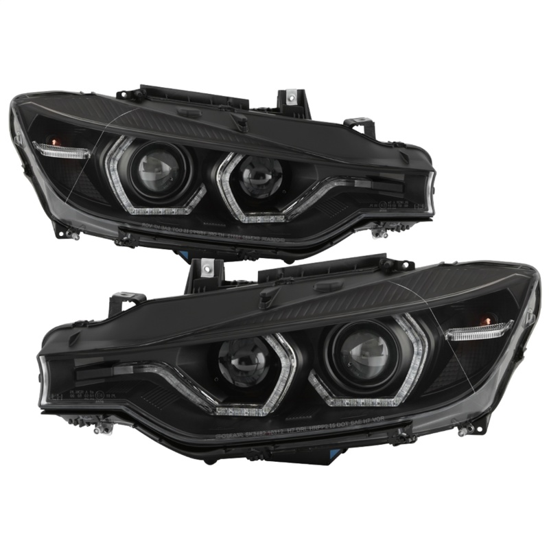 BMW 3 Series Headlight Set - SPYDER - Projector - Black - `12-`14