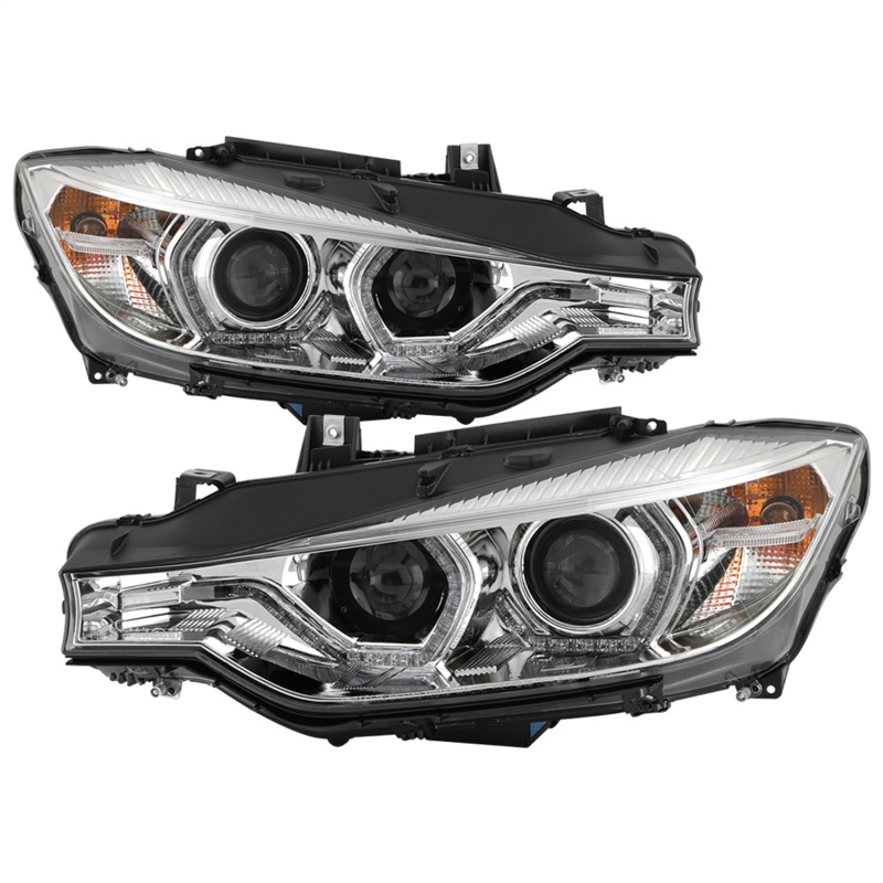 BMW 3 Series Headlights - SPYDER - Projector Headlights - Chrome - `12-`14