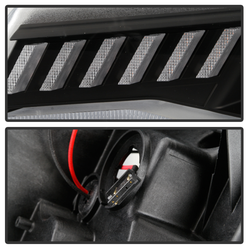 Chevrolet Camaro Headlights - SPYDER - Full LED, Halogen Model, Sequential Turn Signal - Black - `16-`18