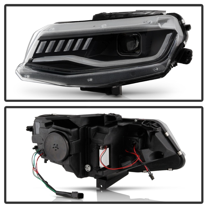 Chevrolet Camaro Headlights - SPYDER - LED, Sequential Turn Signal, HID Model - Black - `16-`18