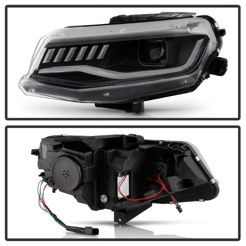Chevrolet Camaro Headlights - SPYDER - LED, Sequential Turn Signal, HID Model - Black - `16-`18