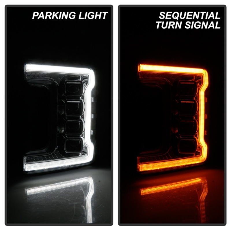 Ford F-450 Headlights - SPYDER - LED, Sequential Turn Signal - Black - `17-`18