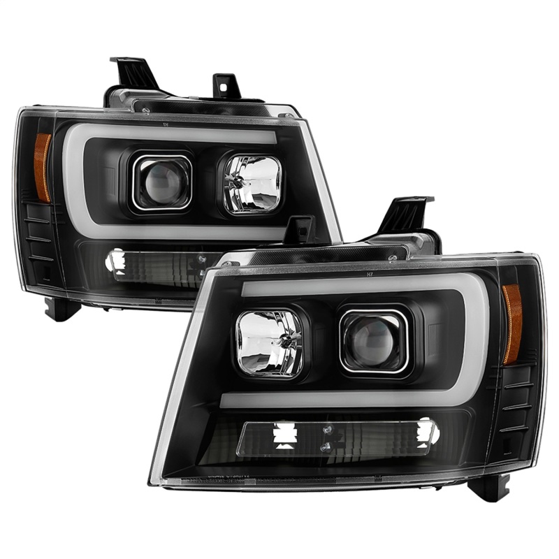 Chevrolet Suburban 2500 Headlights - SPYDER - Projector; LED Low Beam; Halogen High Beam; Sequential Turn Signal - Black - `07-`14