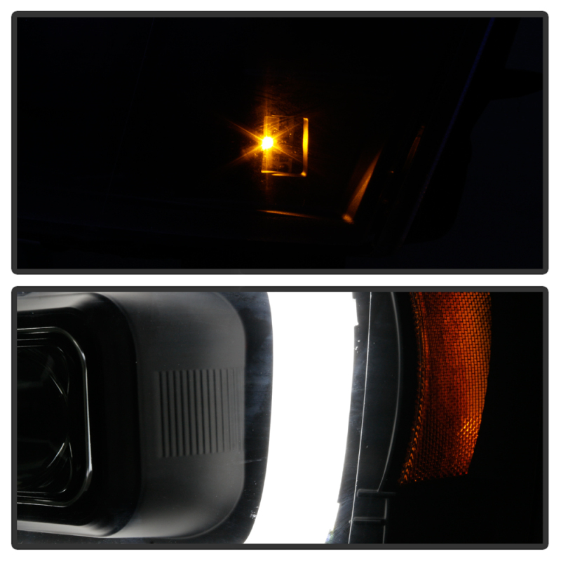 Chevrolet Suburban 2500 Headlights - SPYDER - Projector; LED Low Beam; Halogen High Beam; Sequential Turn Signal - Black - `07-`14
