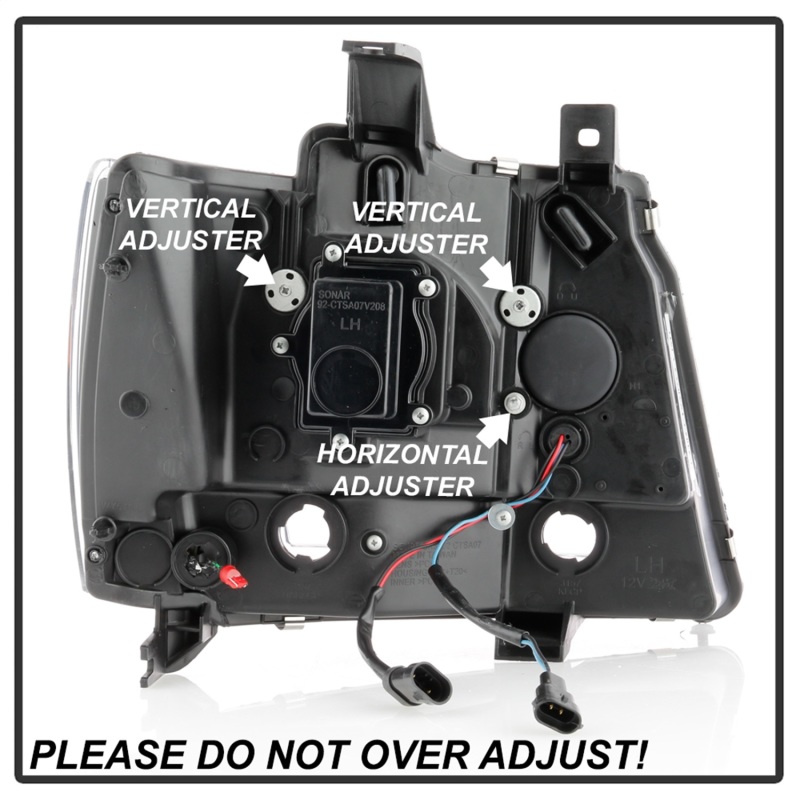 Chevrolet Suburban 2500 Headlights - SPYDER - Projector; LED Low Beam; Halogen High Beam; Sequential Turn Signal - Black - `07-`14