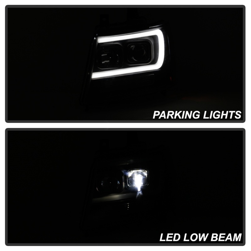 Chevrolet Tahoe Headlights - SPYDER - Projector; LED Low Beam; Halogen High Beam; Sequential Turn Signal - Black - `07-`14
