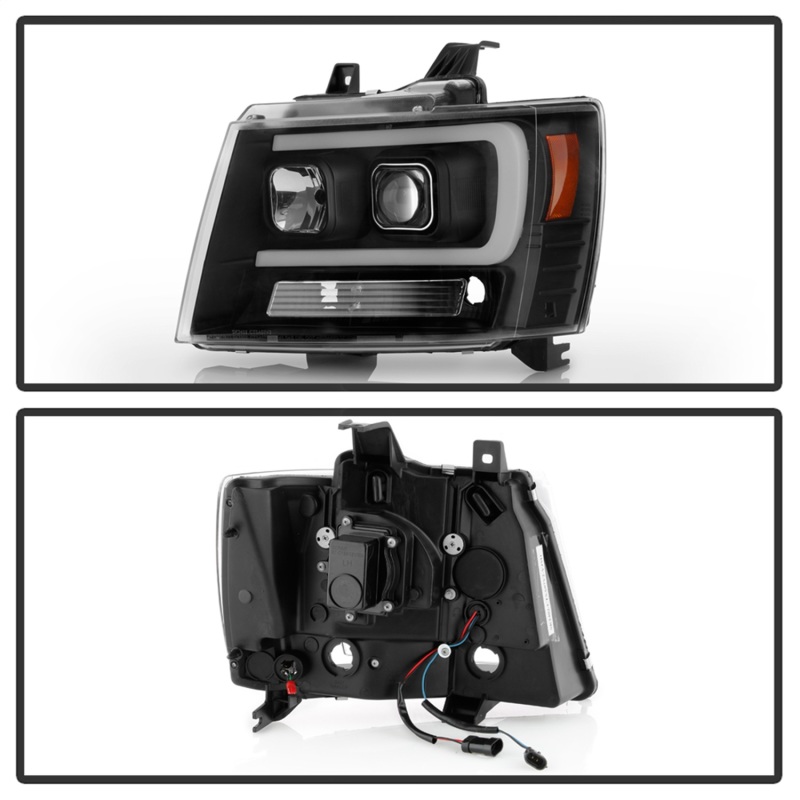 Chevrolet Tahoe Headlights - SPYDER - Projector; LED Low Beam; Halogen High Beam; Sequential Turn Signal - Black - `07-`14