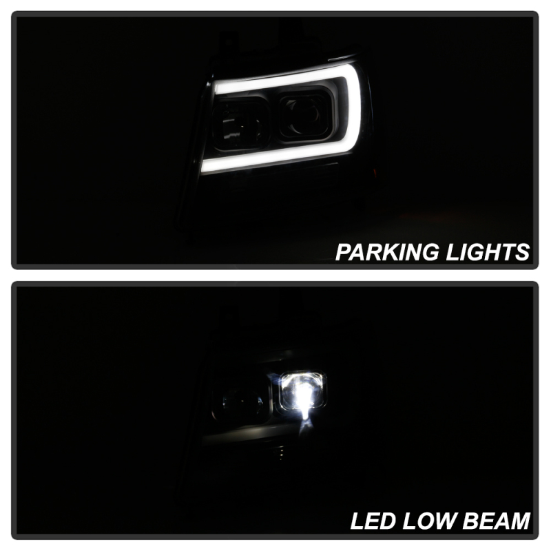 Chevrolet Tahoe Headlights - SPYDER - Projector; LED Low Beam; Halogen High Beam; Sequential Turn Signal - Black - `07-`14
