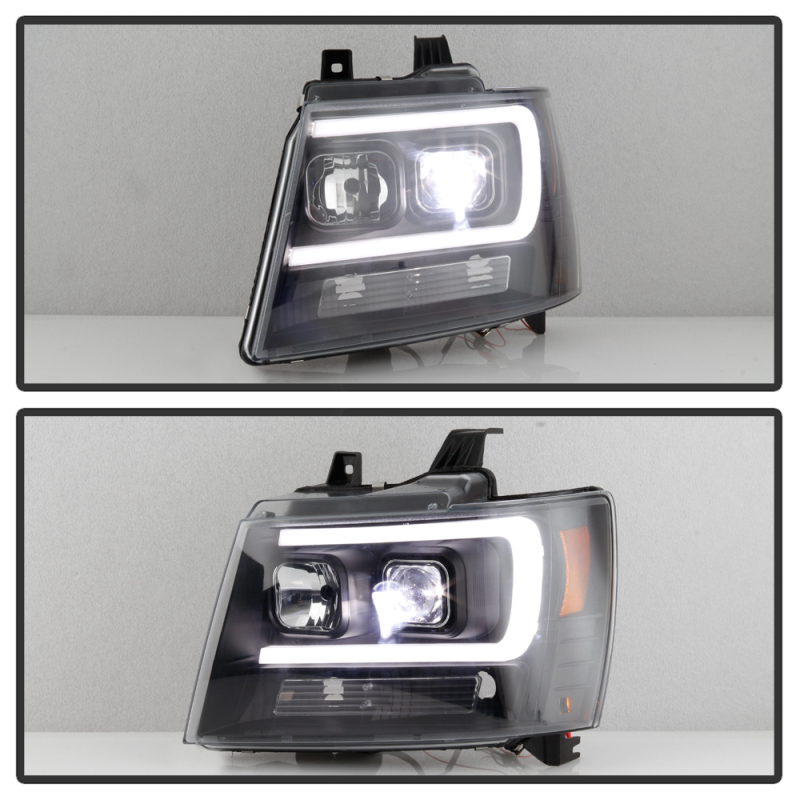 Chevrolet Tahoe Headlights - SPYDER - Projector; LED Low Beam; Halogen High Beam; Sequential Turn Signal - Black - `07-`14