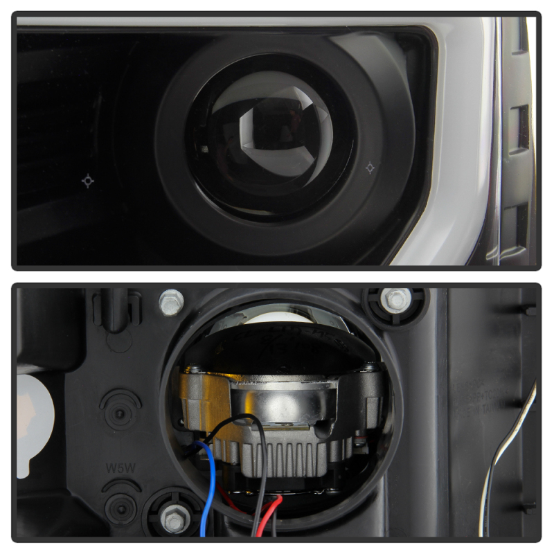 Ford F150 Headlights - SPYDER - LED Light Bar Projector, Sequential Turn Signal - Black - `09-`14