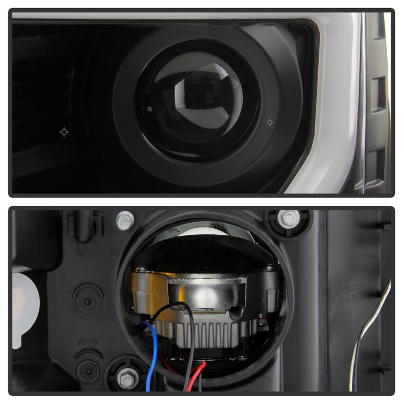 Ford F150 Headlights - SPYDER - LED Light Bar Projector, Sequential Turn Signal - Black - `09-`14