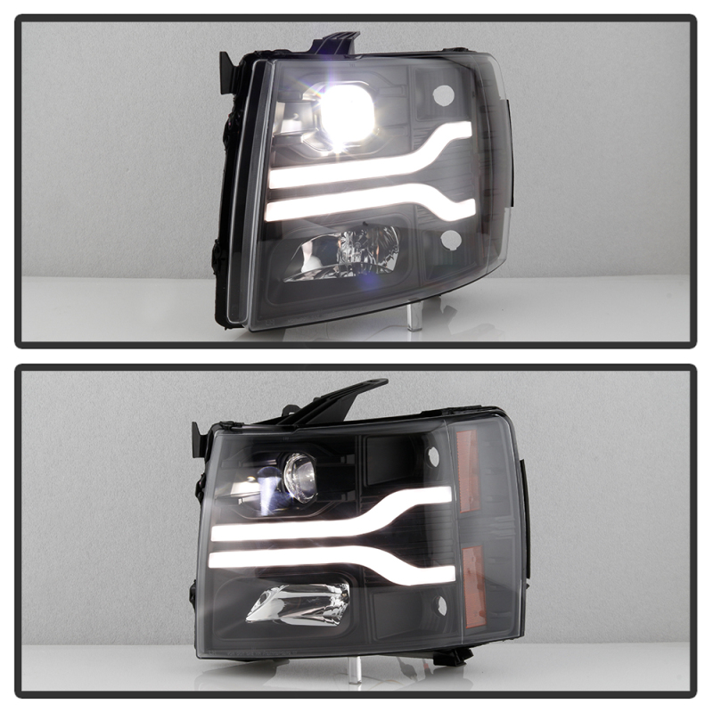 Chevrolet Silverado 3500HD Headlights - SPYDER - Platinum Series, Projector, LED Low Beam, Halogen High Beam - Black - `07-`14