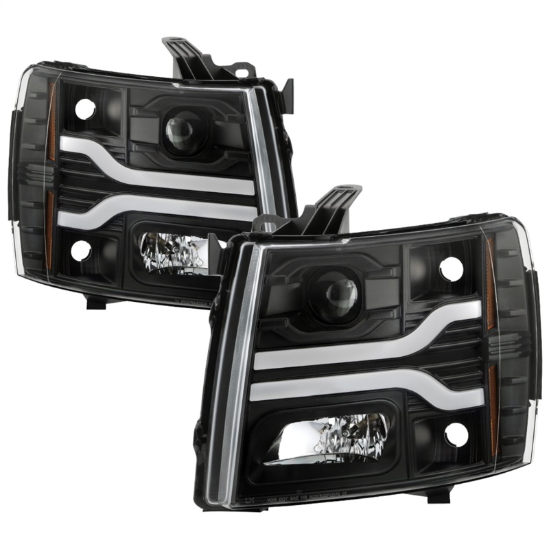 Chevrolet Silverado 3500HD Headlights - SPYDER - Platinum Series, Projector, LED Low Beam, Halogen High Beam - Black - `07-`14 Chevrolet Silverado 3500HD Headlights - SPYDER - Platinum Series, Projector, LED Low Beam, Halogen High Beam - Black - `07-`14