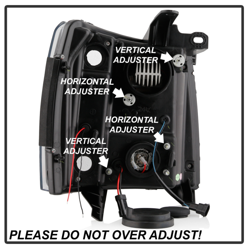 Chevrolet Silverado 3500HD Headlights - SPYDER - Platinum Series, Projector, LED Low Beam, Halogen High Beam - Black - `07-`14