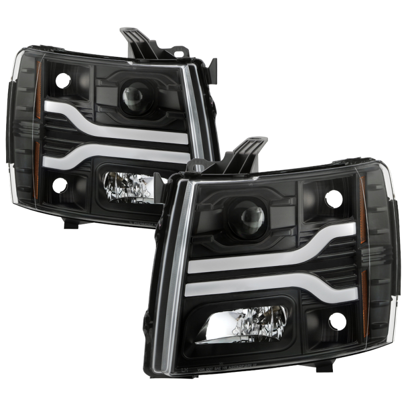 Chevrolet Silverado 3500HD Headlights - SPYDER - Platinum Series, Projector, LED Low Beam, Halogen High Beam - Black - `07-`14