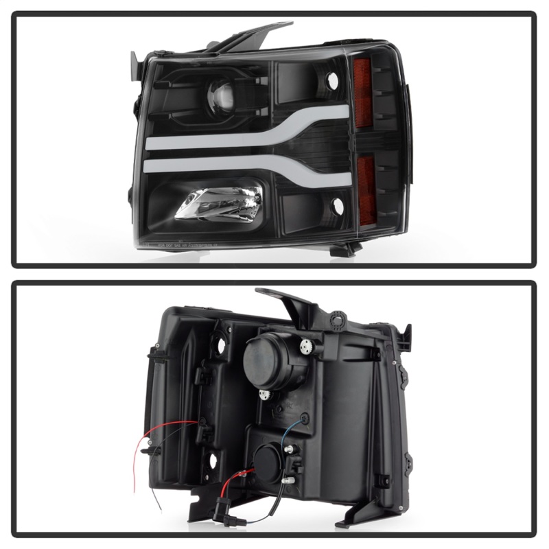 Chevrolet Silverado 3500HD Headlights - SPYDER - Platinum Series, Projector, LED Low Beam, Halogen High Beam - Black - `07-`14