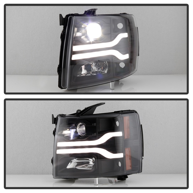 Chevrolet Silverado 3500HD Headlights - SPYDER - Platinum Series, Projector, LED Low Beam, Halogen High Beam - Black - `07-`14