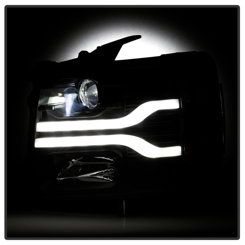Chevrolet Silverado 3500HD Headlights - SPYDER - Platinum Series, Projector, LED Low Beam, Halogen High Beam - Black - `07-`14