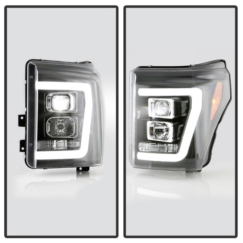 Ford F350 Headlights - SPYDER - Platinum Series V2 High-Power LED Module - Black - `11-`16