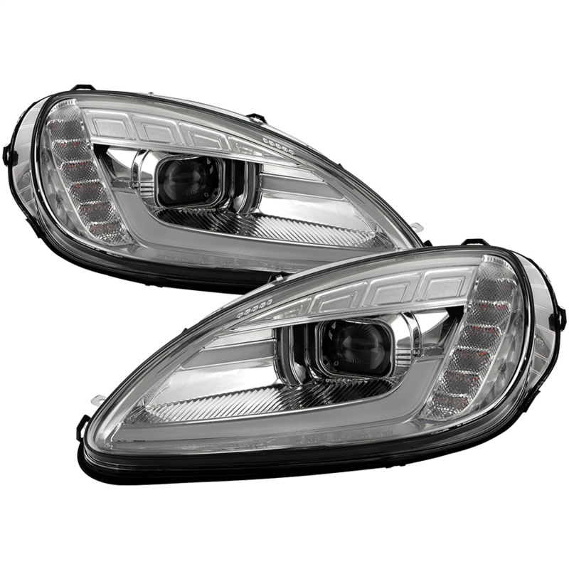 Chevrolet C6 Headlights - SPYDER - APEX Series Projector Headlights, High-Power LED Module - Chrome - `05-`13