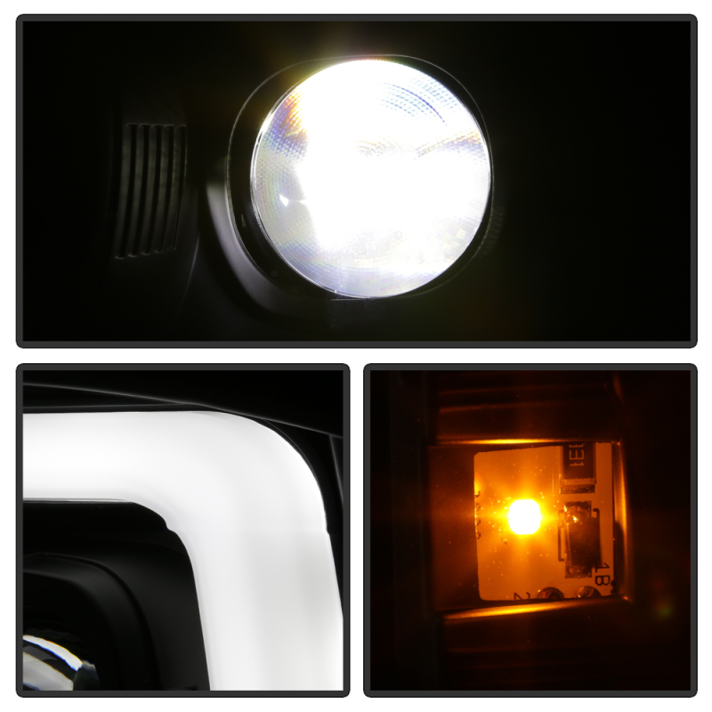 Ford Excursion Headlights - SPYDER - LED + Halogen, Spyder Platinum Series - Black - `00-`04