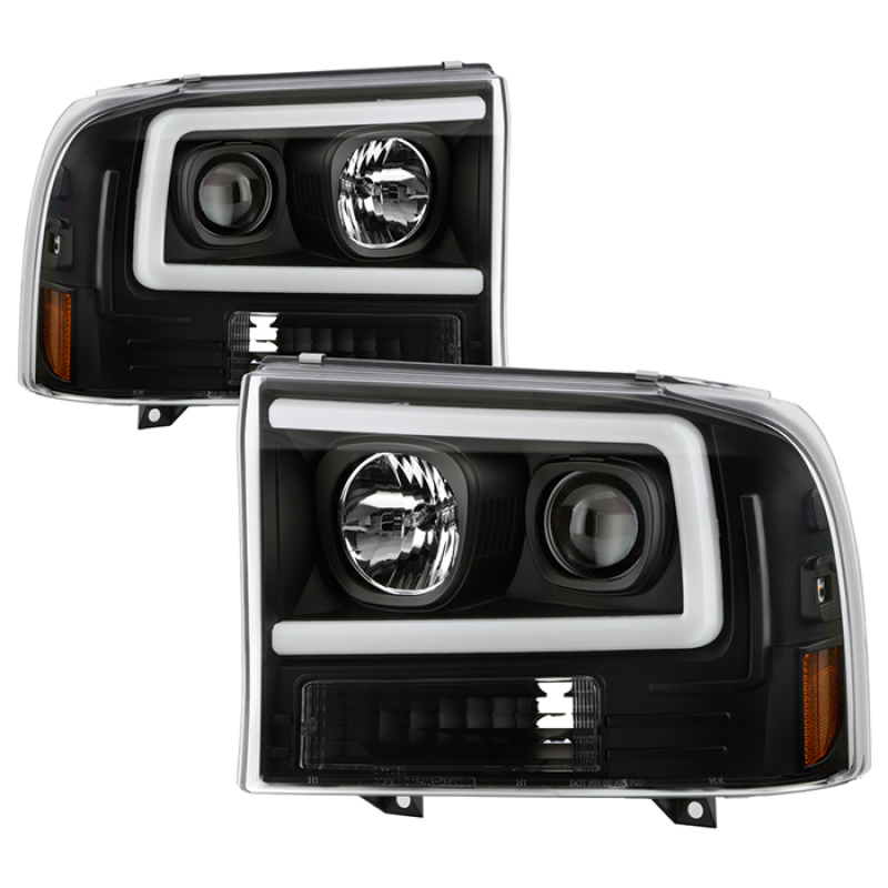 Ford F-250 Headlights - SPYDER - LED + Halogen, Spyder Platinum Series - Black - `99-`04