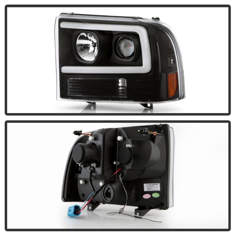 Ford F-250 Headlights - SPYDER - LED + Halogen, Spyder Platinum Series - Black - `99-`04