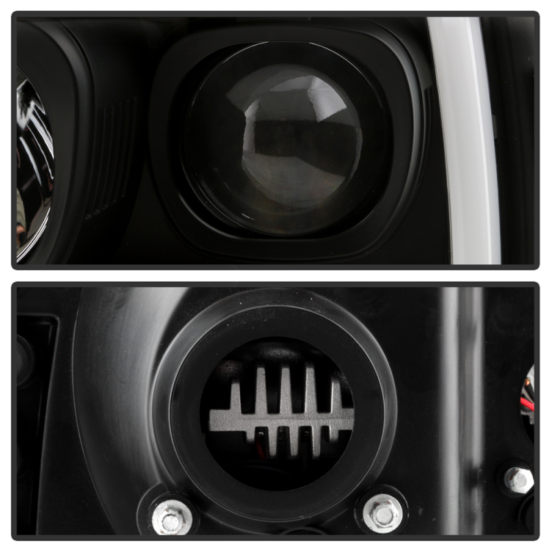 Ford F-250 Headlights - SPYDER - LED + Halogen, Spyder Platinum Series - Black - `99-`04