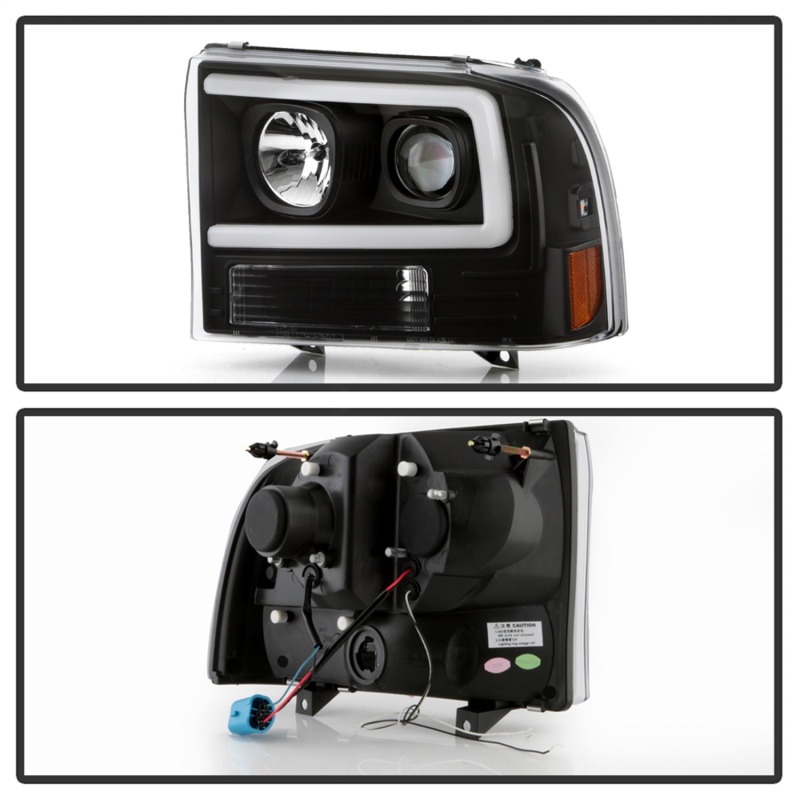 Ford F-250 Headlights - SPYDER - LED + Halogen, Spyder Platinum Series - Black - `99-`04