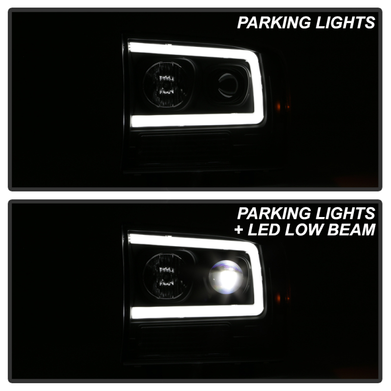 Ford F-250 Headlights - SPYDER - LED + Halogen, Spyder Platinum Series - Black - `99-`04