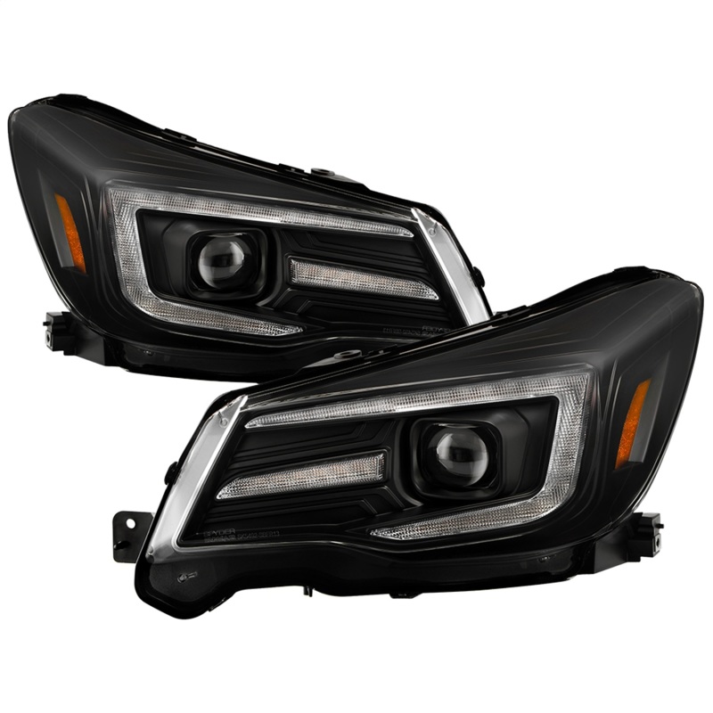 Subaru Forester Headlights - SPYDER - Sequential LED Turn Signal + Switch Back Crystal Light Bar Turn Signal Light And Parking Light - Black - `14-`16 Subaru Forester Headlights - SPYDER - Sequential LED Turn Signal + Switch Back Crystal Light Bar Turn Signal Light And Parking Light - Black - `14-`16