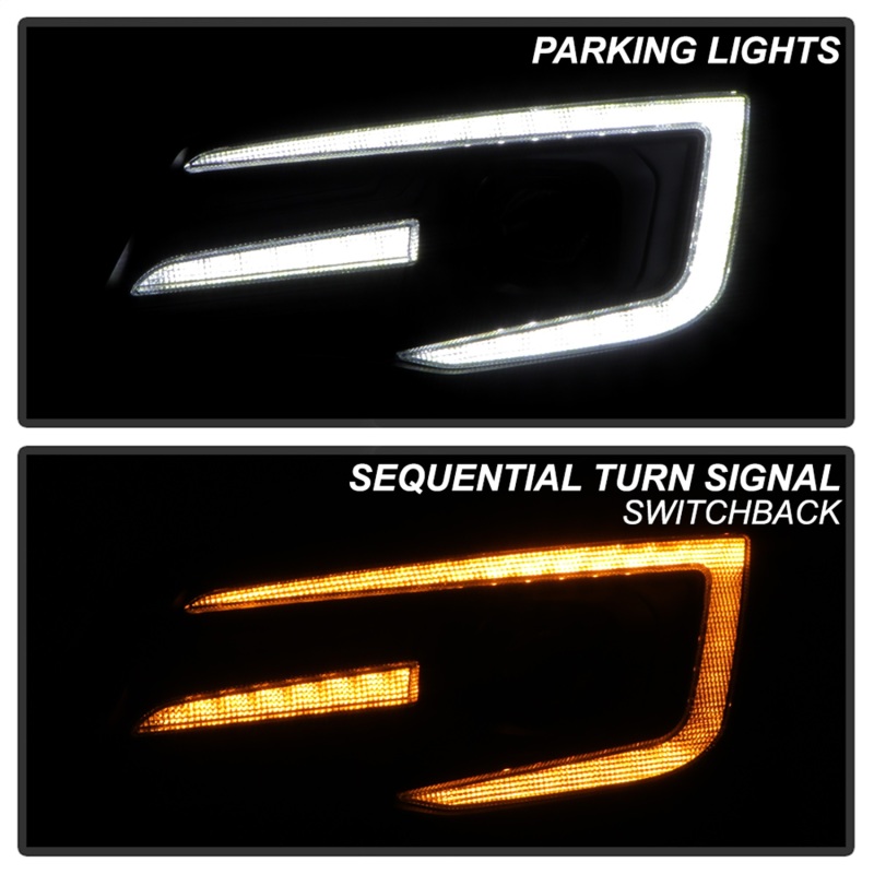 Subaru Forester Headlights - SPYDER - Sequential LED Turn Signal + Switch Back Crystal Light Bar Turn Signal Light And Parking Light - Black - `14-`16