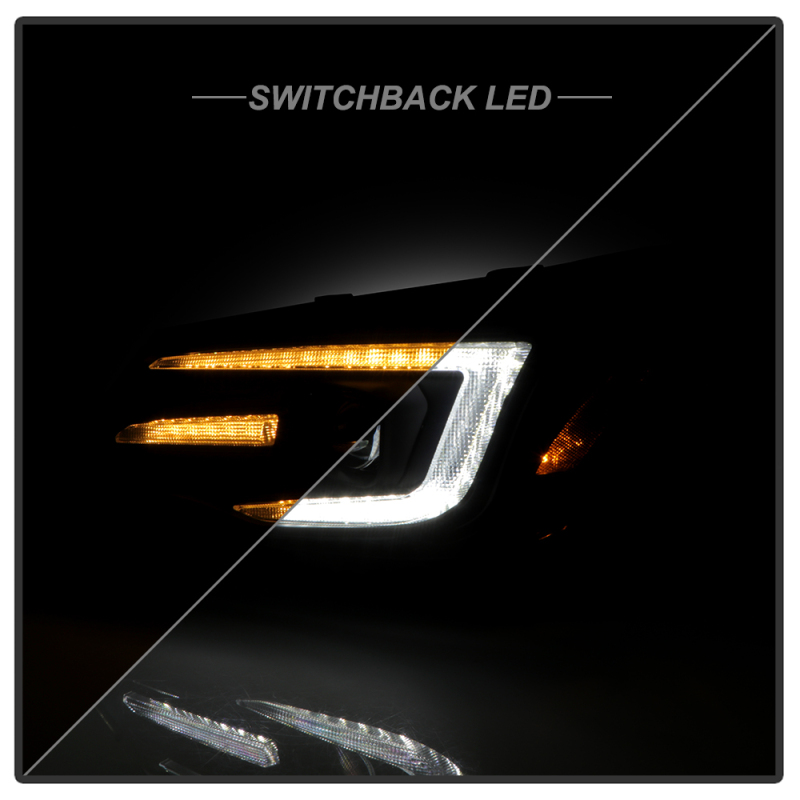Subaru Forester Headlights - SPYDER - Sequential LED Turn Signal + Switch Back Crystal Light Bar Turn Signal Light And Parking Light - Black - `14-`16