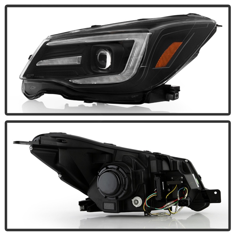 Subaru Forester Headlights - SPYDER - Sequential LED Turn Signal + Switch Back Crystal Light Bar Turn Signal Light And Parking Light - Black - `14-`16
