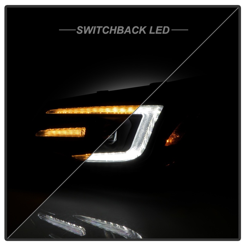 Subaru Forester Headlights - SPYDER - Sequential LED Turn Signal + Switch Back Crystal Light Bar Turn Signal Light And Parking Light - Black - `14-`16