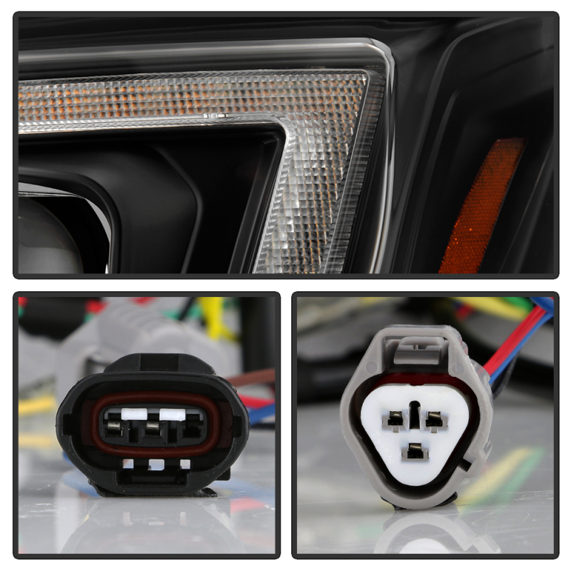 Subaru Forester Headlights - SPYDER - Sequential LED Turn Signal, Switch Back Crystal Light Bar Turn Signal Light And Parking Light - Black - `14-`16