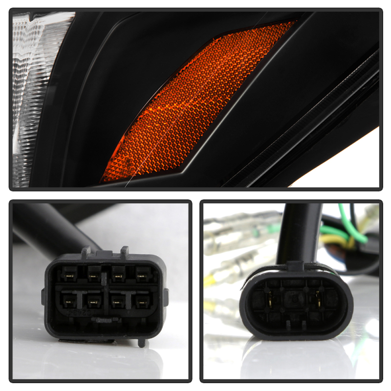 Subaru Forester Headlights - SPYDER - Sequential LED Turn Signal, Switch Back Crystal Light Bar Turn Signal Light And Parking Light - Black - `14-`16