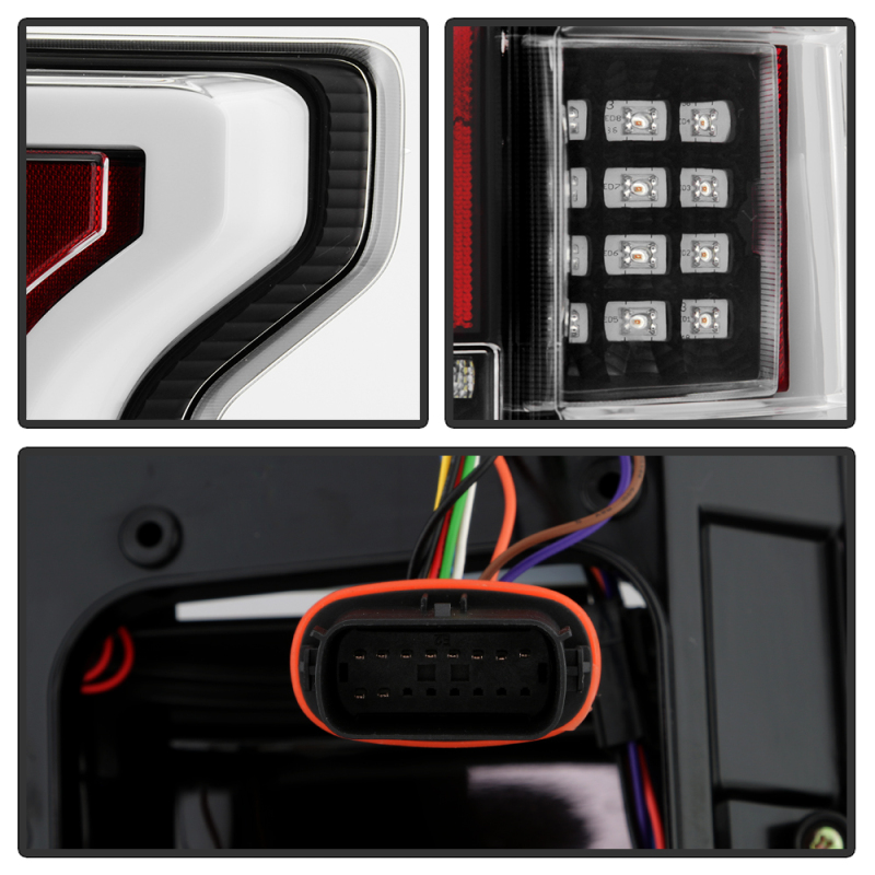 Ford F150 LED Tail Lights - SPYDER - Rear Blind Spot - Black - `18-`20