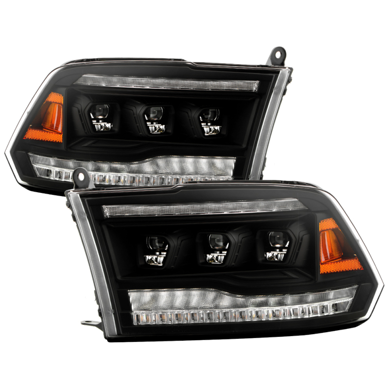 RAM 3500 Headlights - SPYDER - Apex Series High-Power LED Module - Black - `13-`19 RAM 3500 Headlights - SPYDER - Apex Series High-Power LED Module - Black - `13-`19