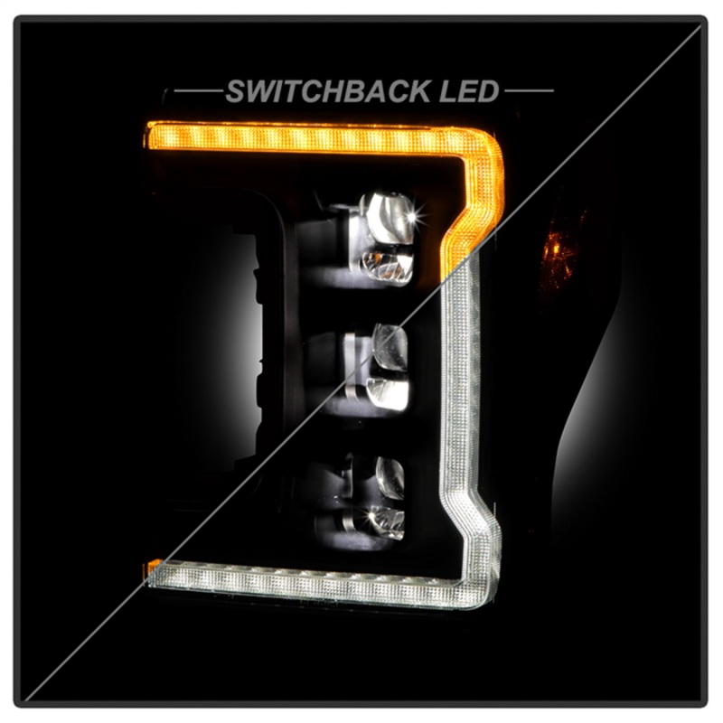 Ford F-450 Headlights - SPYDER - APEX Series Projector - Black - `17-`19