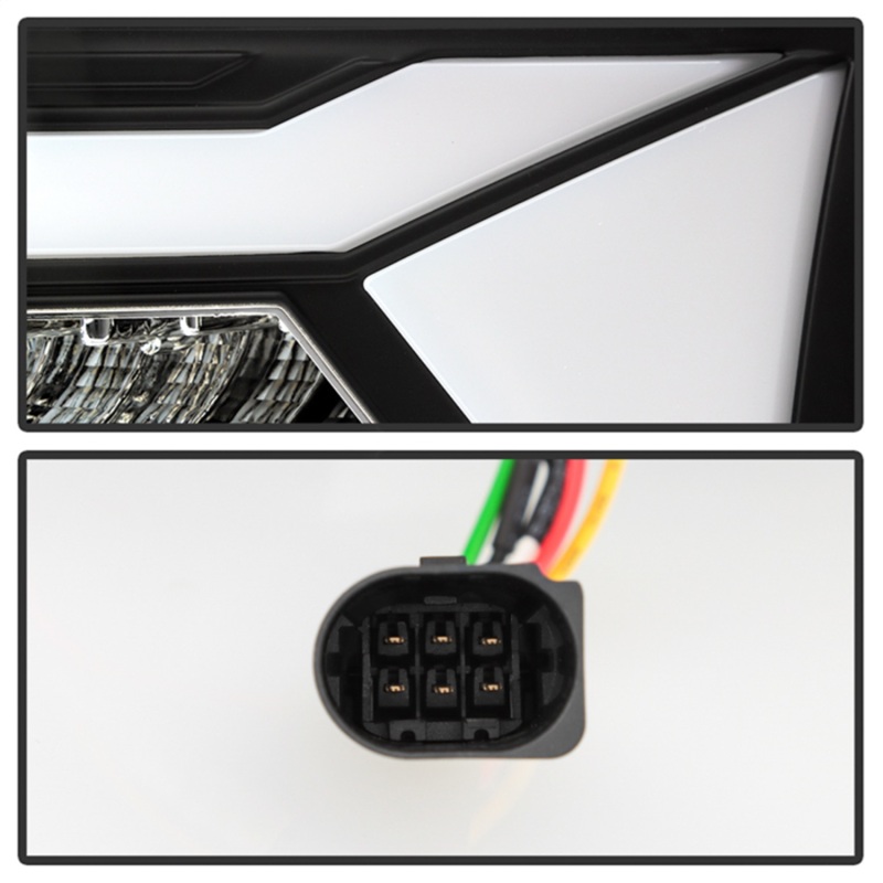 Audi A5 LED Tail Lights - SPYDER - Apex Series, Sequential Turn Signals, Clear Light Bar - Black - `13-`17