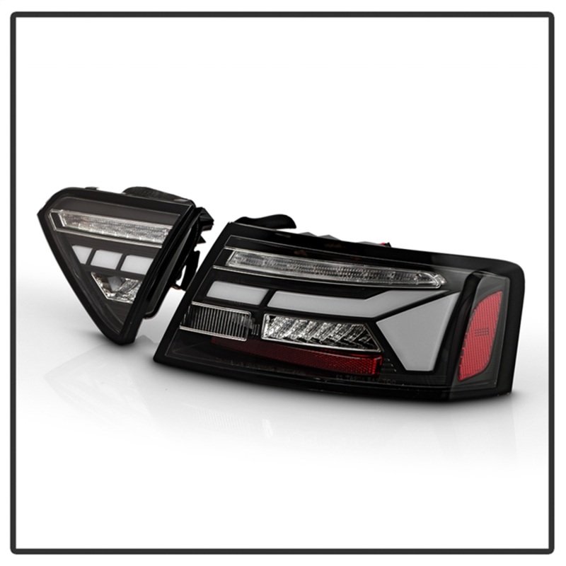 Audi S5 LED Tail Lights - SPYDER - Apex Series, Sequential Turn Signals, Clear Light Bar - Black - `13-`17